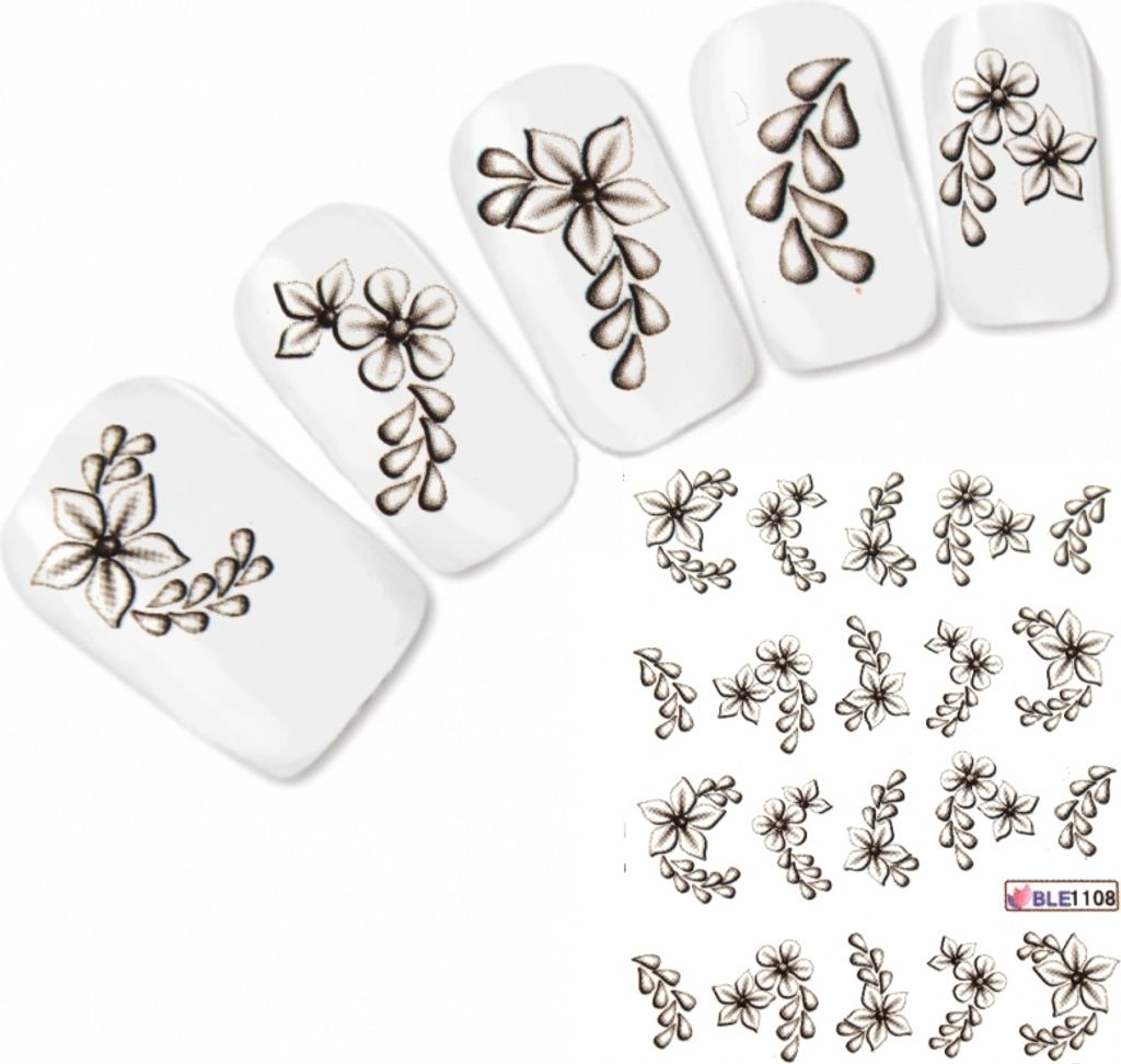 Nagel Sticker Tattoo Nail Art Blume Aufkleber Neu! Produktbild 