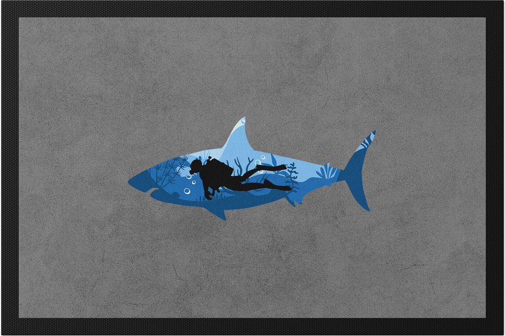 Suba Diving Fische Hai Fußmatte Hai Taucher Meer Ozean Fische Schwimmen Tauchen Taucherbrille