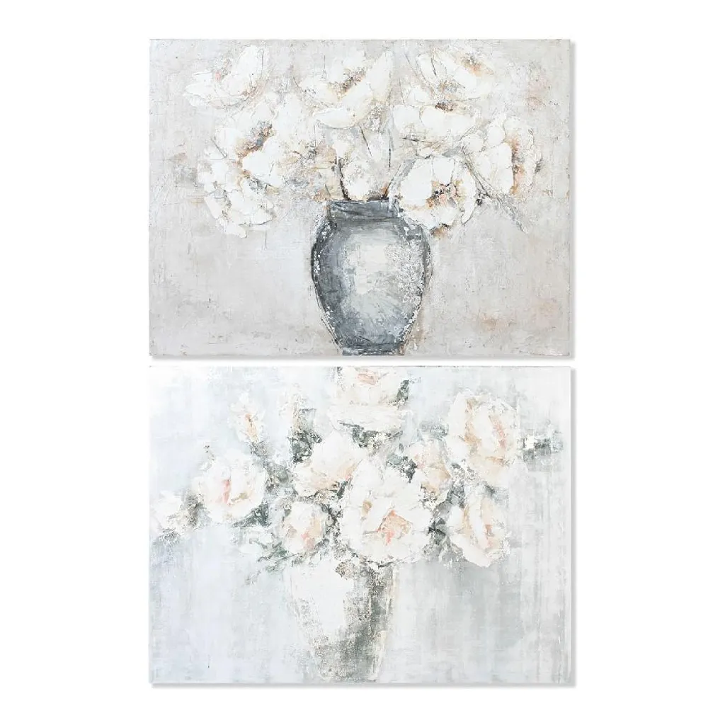 Tableau DKD Home Decor Vase Romantique 120 x 90 cm Set de 2 Pièces