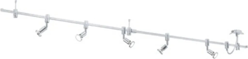 Plafonnier Rail 5 Spots Orientables Vilanova Eglo en Alu et Chrome Chic