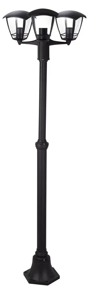 Lanterne Selene 3 feux en aluminium moulé noir mat avec douilles E27
