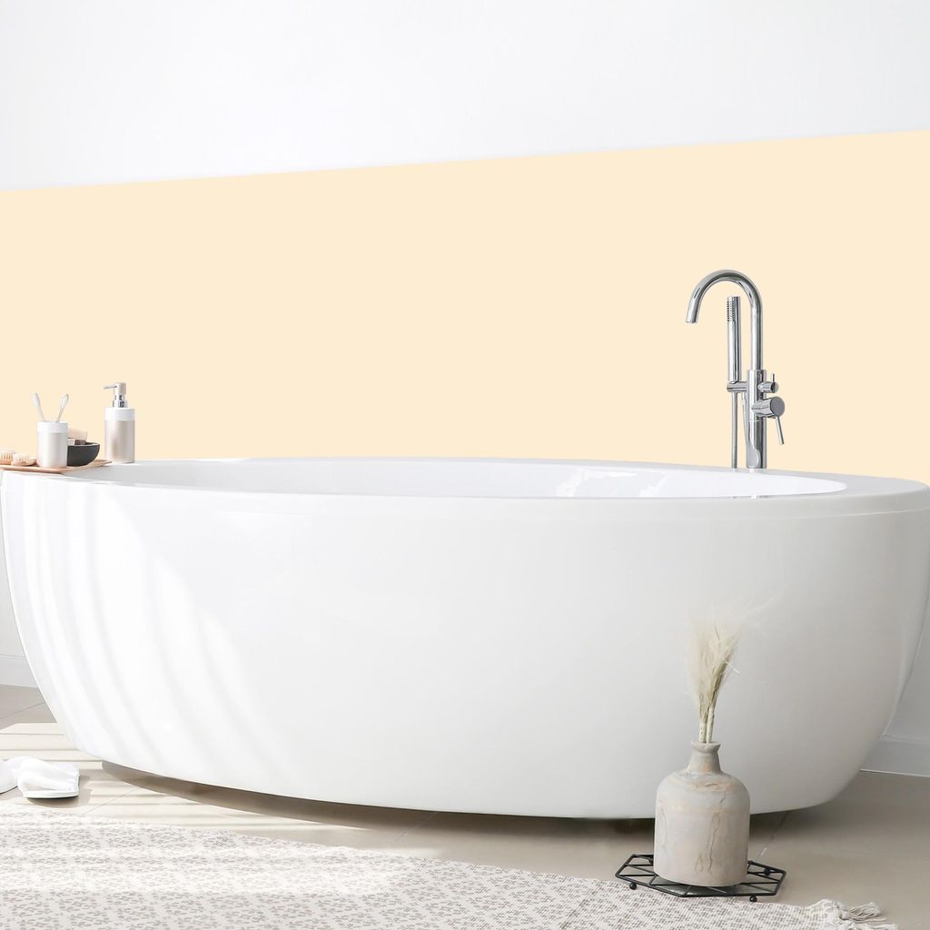 Wandverkleidung Bad mit Motiv selbstklebend - 0.61 mm Wandpaneel matt wasserfest Design beige Unifarben Badrückwand fugenlos 250x80 cm