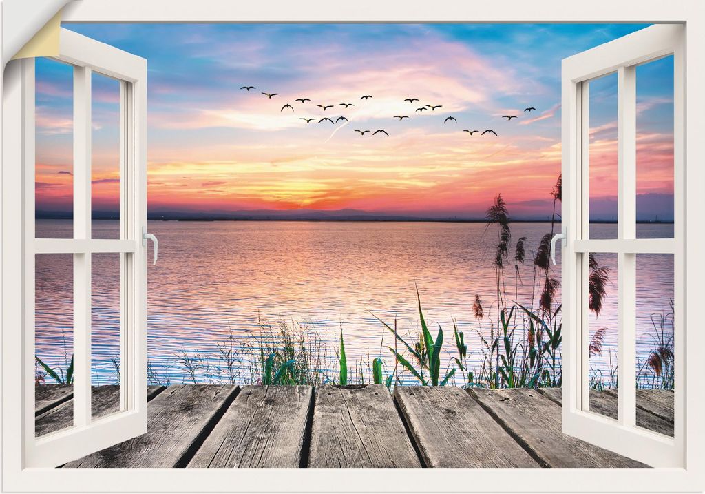 ARTland Wandbild, selbstklebend See in den Farben der Wolken Größe: 70x50 cm