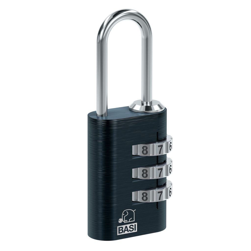 BASI - Kofferschloss - mit Aluminiumgehäuse - Farbe: Schwarz
