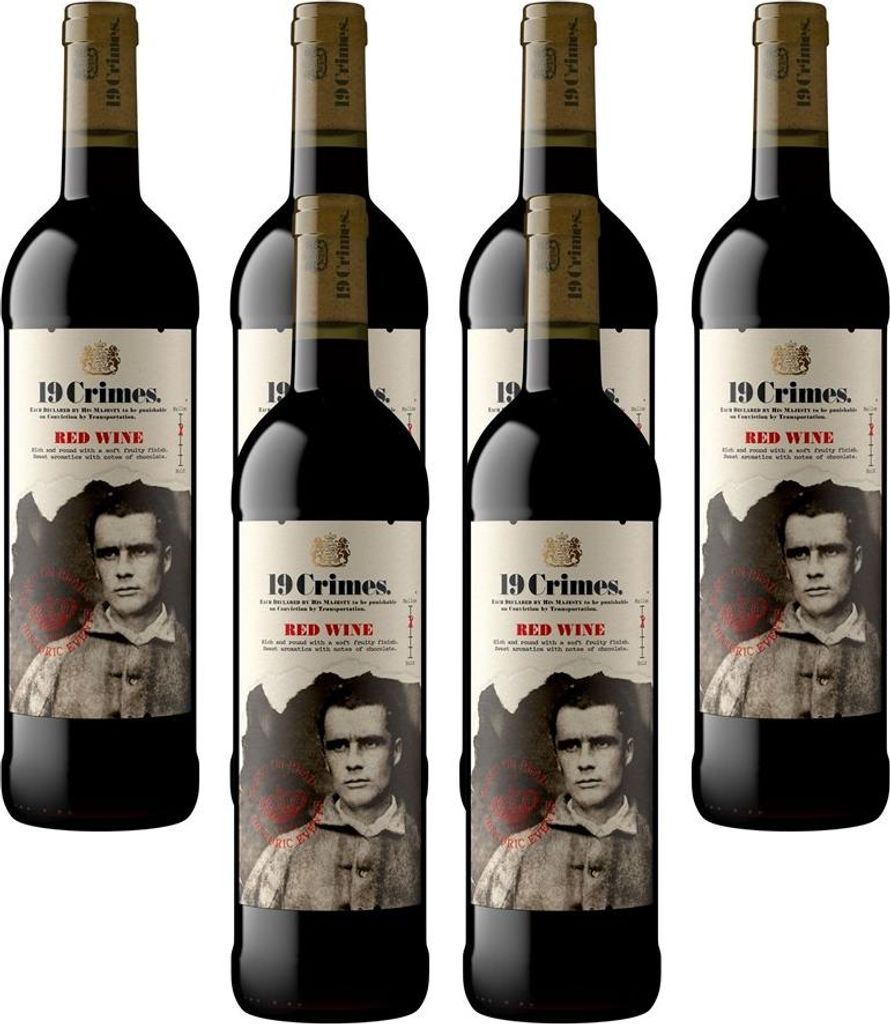 6x 19 Crimes Red Wine 13,5% 0,75L Produktbild 