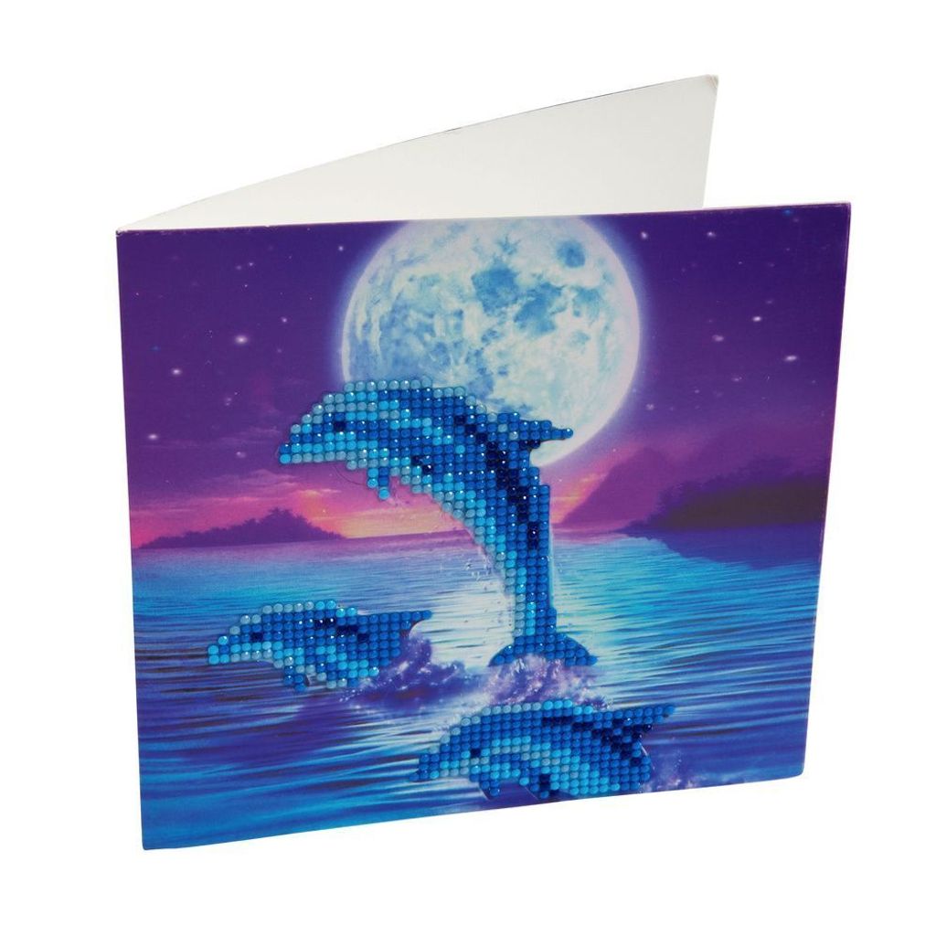 Crystal Art Card Delfine 18x18cm