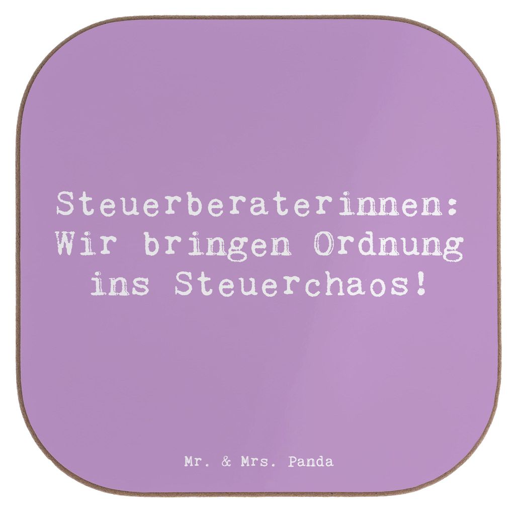 Mr. & Mrs. Panda Tischuntersetzer Spruch Steuerberaterin Ordnung - Lavendeltraum - Geschenk, Geschenke für Berufstätige, Untersetzer Glas, Steuer...