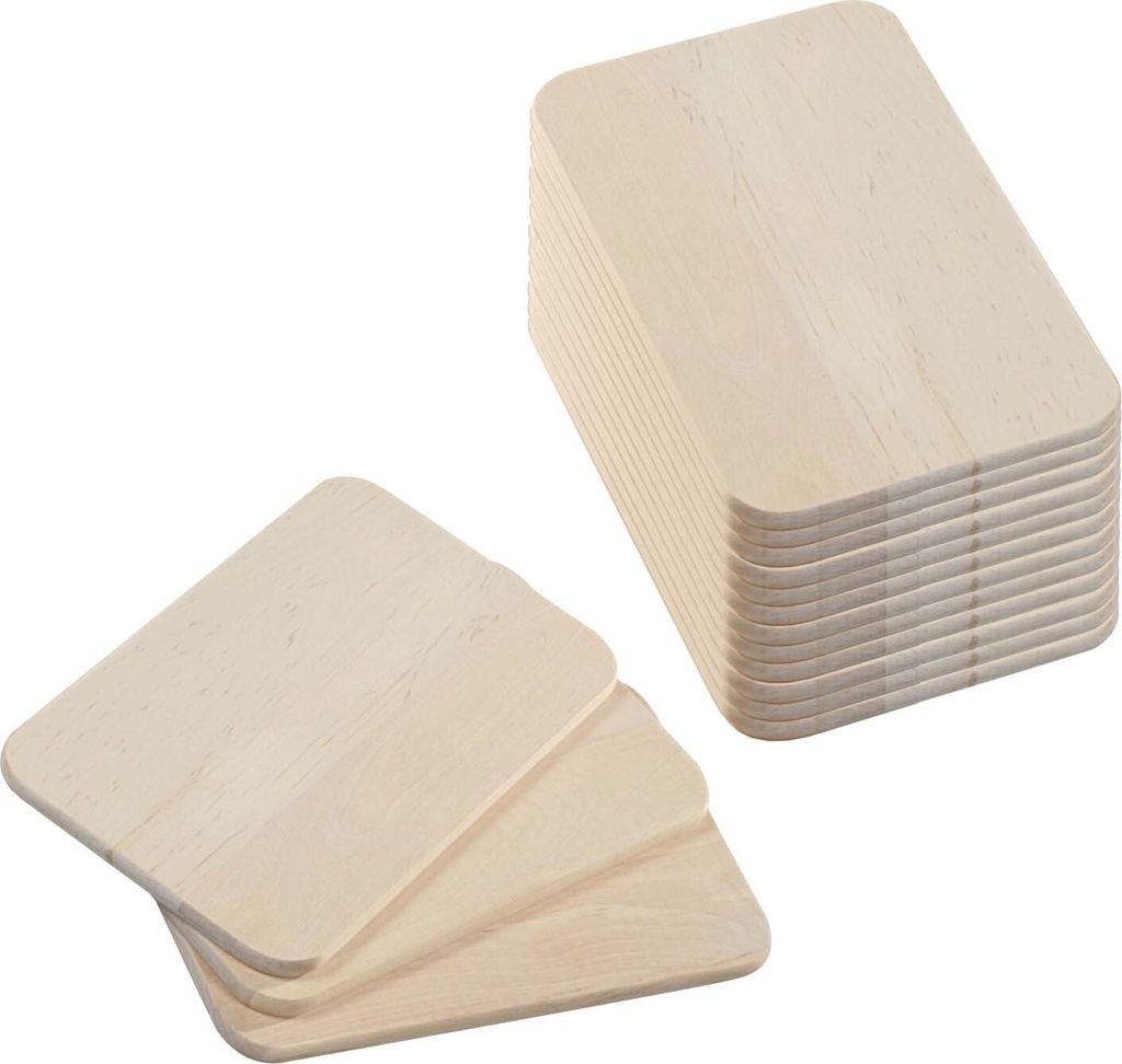 15 Stück Frühstücksbrettchen, Birkenholz - 23 x 15cm Produktbild 