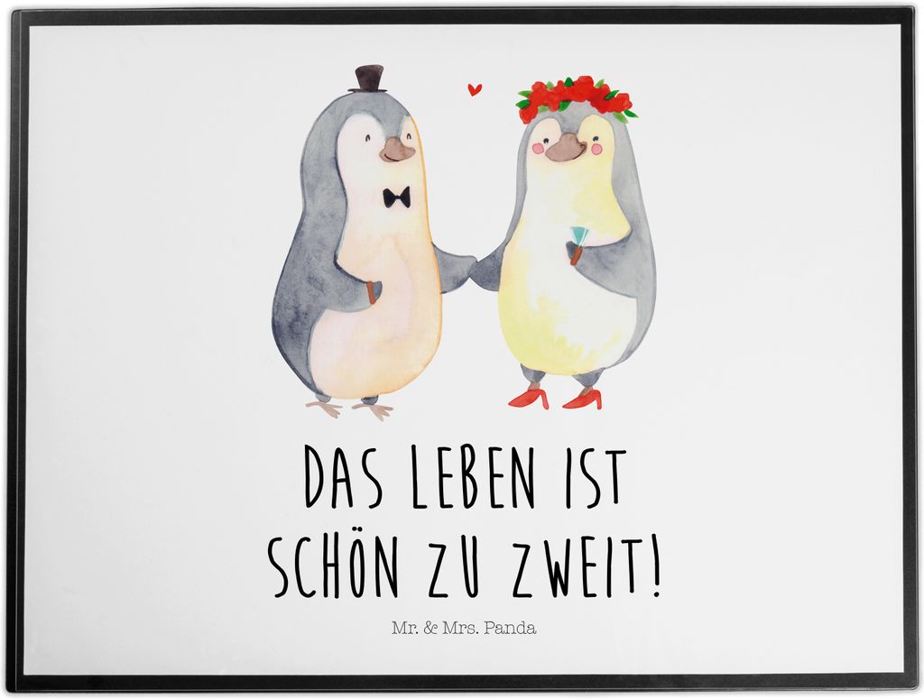 Mr. & Mrs. Panda schreibtischmatte Pinguin Heirat - Weiß - Geschenk, schreibtischunterlage, Braut, Frau, Verliebt, Just Married, Hochzeit, Schreib...