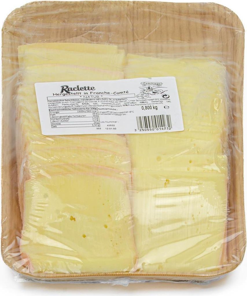 Ermitage Raclette-Käse in Scheiben 800g französischer Produktbild 