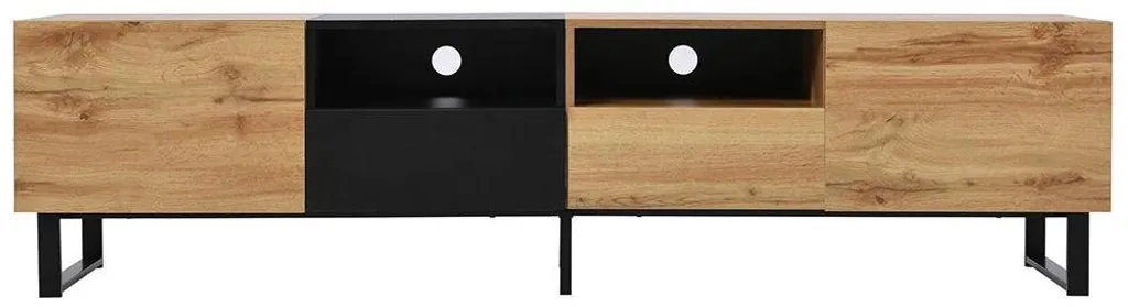 Meuble TV pour Salon Moderne avec Stockage Multimédia - Aspect Naturel