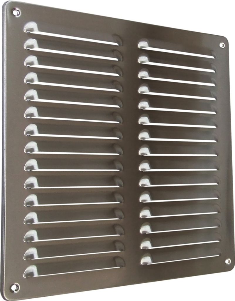 Lüftungsgitter LG-3030 L Edelstahl V2A Zuluft Abluftgitter 300 x 300mm Lamellengitter