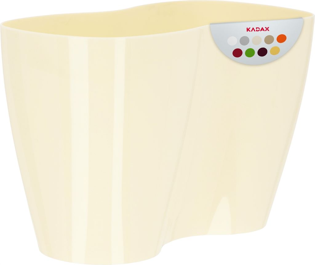 KADAX Blumentopf für Innen "Fermo", Blumentöpfe, Pflanztopf aus Kunststoff, Blumenkübel, Creme, 23 cm