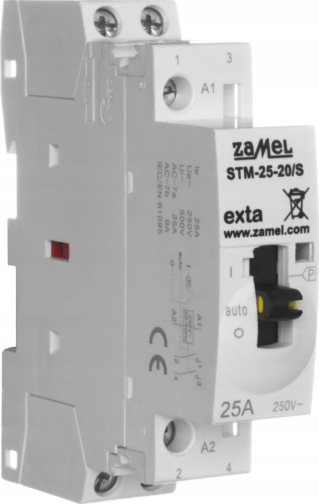 Contacteur modulaire 2NO 25A silencieux pour gestion chauffage 230V