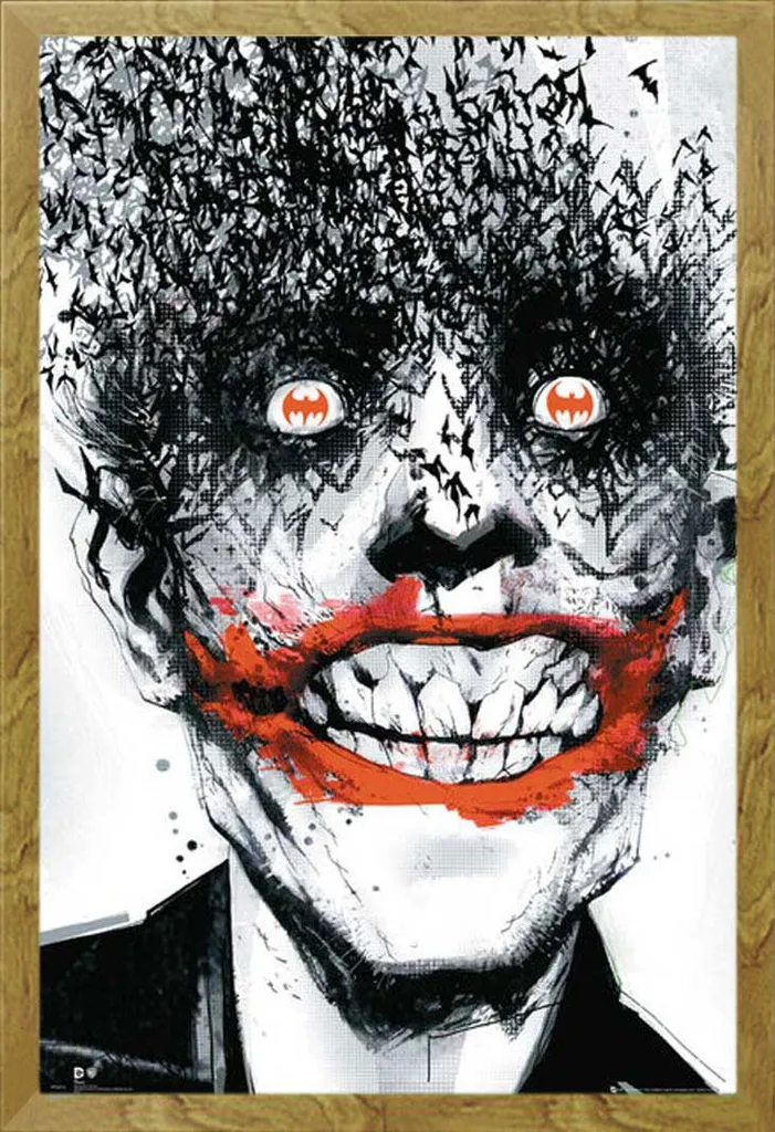 Batman Poster Joker Bats + Cornice Shinsuke Rovere Vetro Acrilico