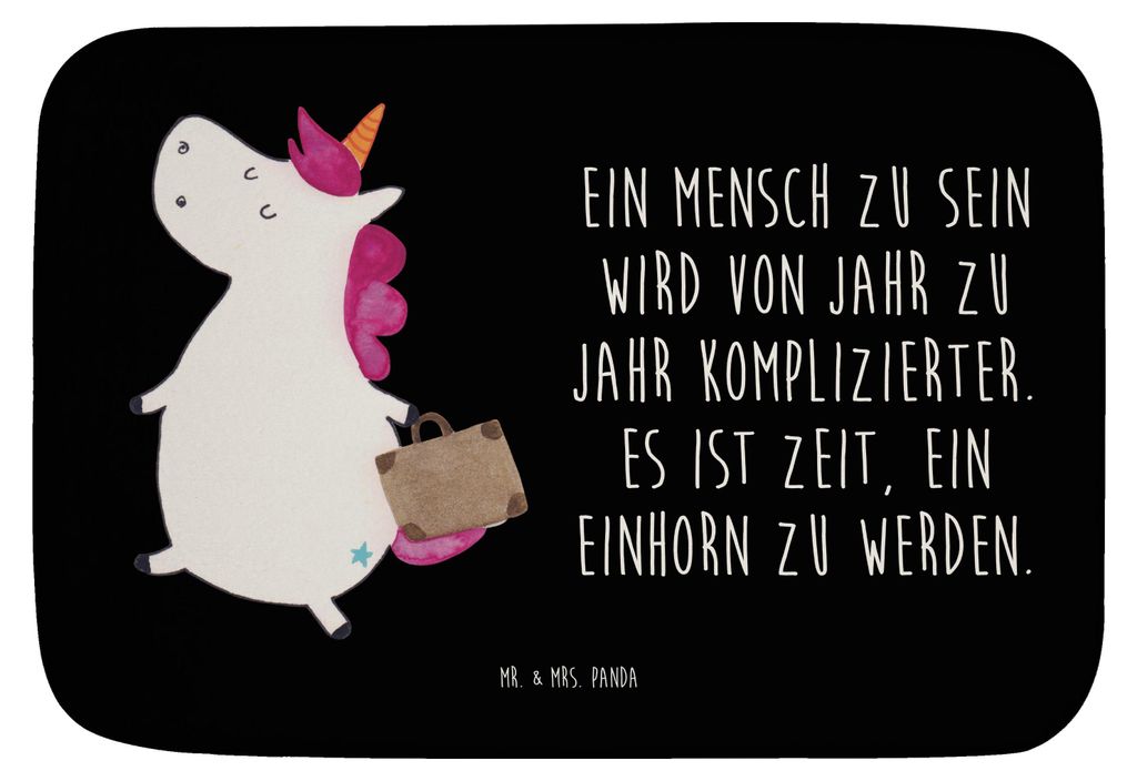 Mr. & Mrs. Panda Badezimmerteppich Einhorn Koffer - Schwarz Produktbild 