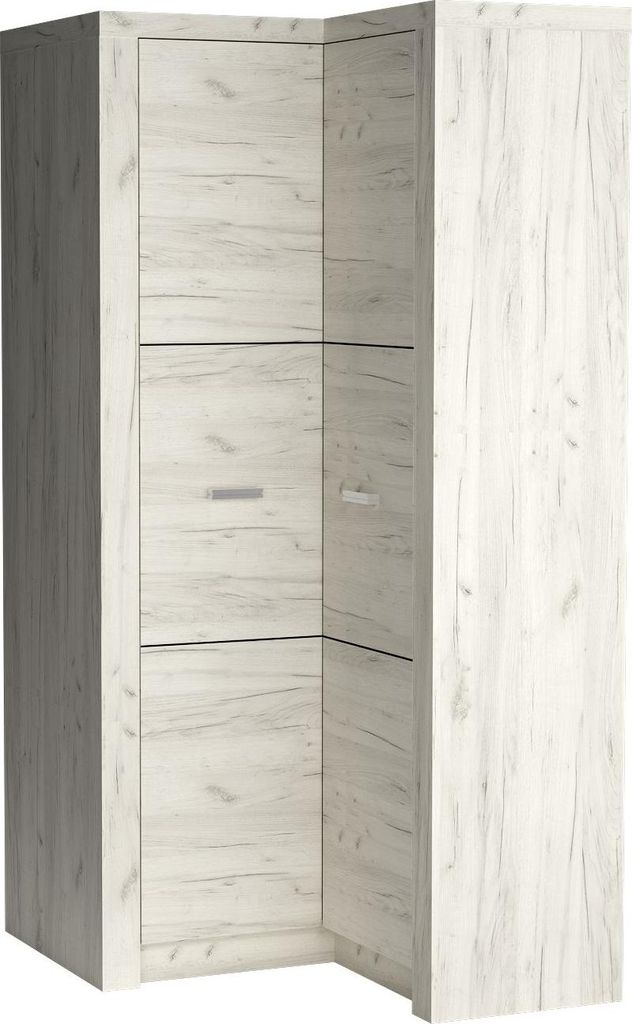 Masseno Drehtürenschrank ZERI 106/192/58 cm 2-türig Eiche Bianco