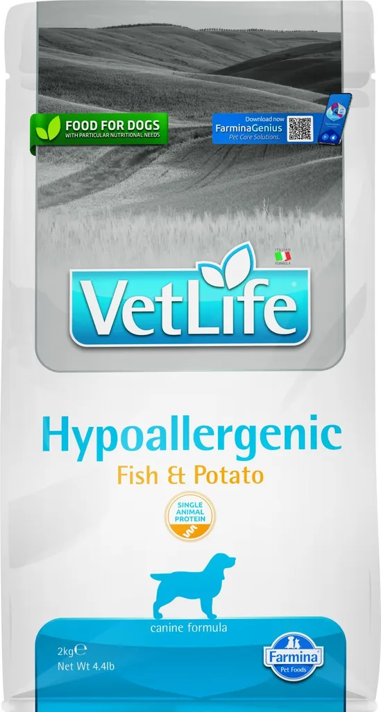 Vet Life Hypo Poisson Pomme de Terre 2kg Croquettes Chien Sensible