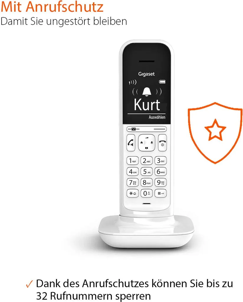 Gigaset CL390HX Lucent White - Combiné Supplémentaire DECT Design - 18