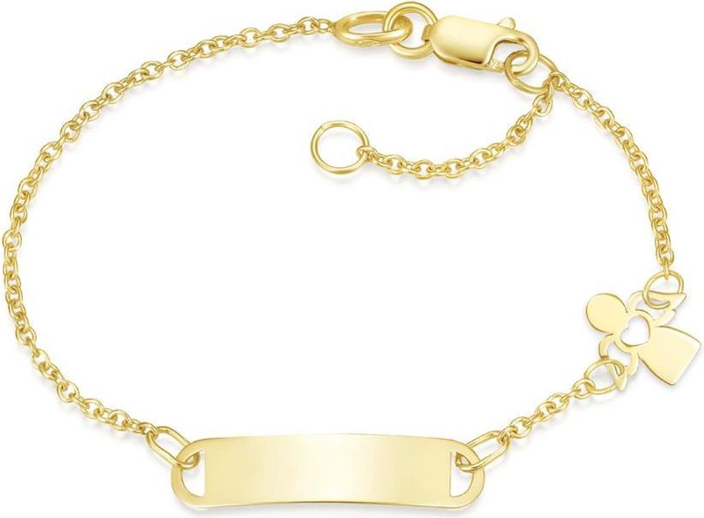 SILBERKETTEN STORE Kinder-Gravurarmband Mod. IDBo-7 - 375 Gelbgold, Länge wählbar - 14cm