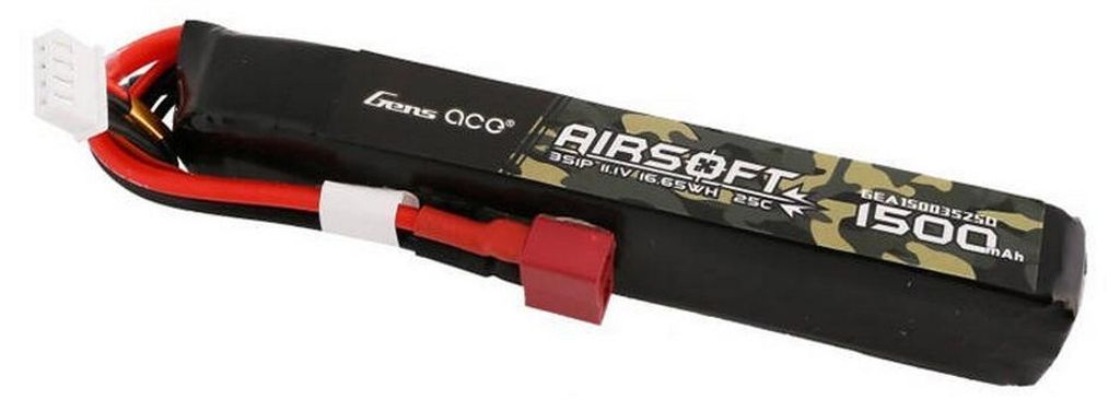 Gens ace 25C 1500 mAh 3S1P 11,1 V Airsoft Gun Lipo Akku mit T-Stecker