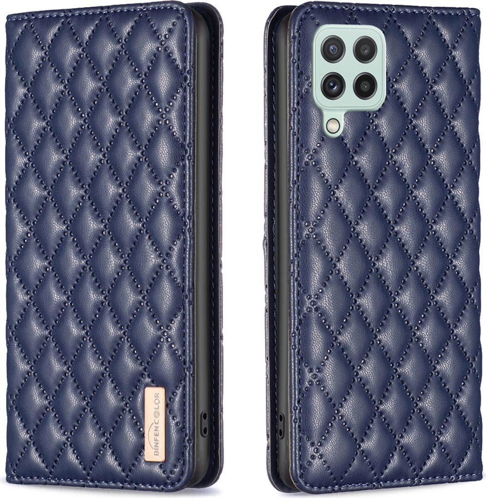 Galaxy A22 4G Hülle, Elegant Bookstyle Flip Leder Kartenfächer Schutzhülle mit Ständer für Samsung Galaxy A22 4G Blau