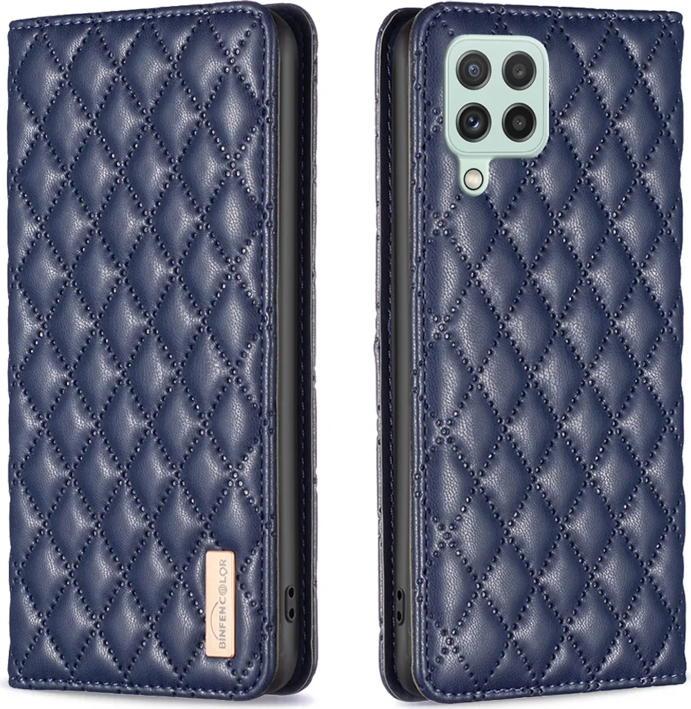 Cover Portafoglio Samsung A22 4G Pelle Blu - Stile Professionale