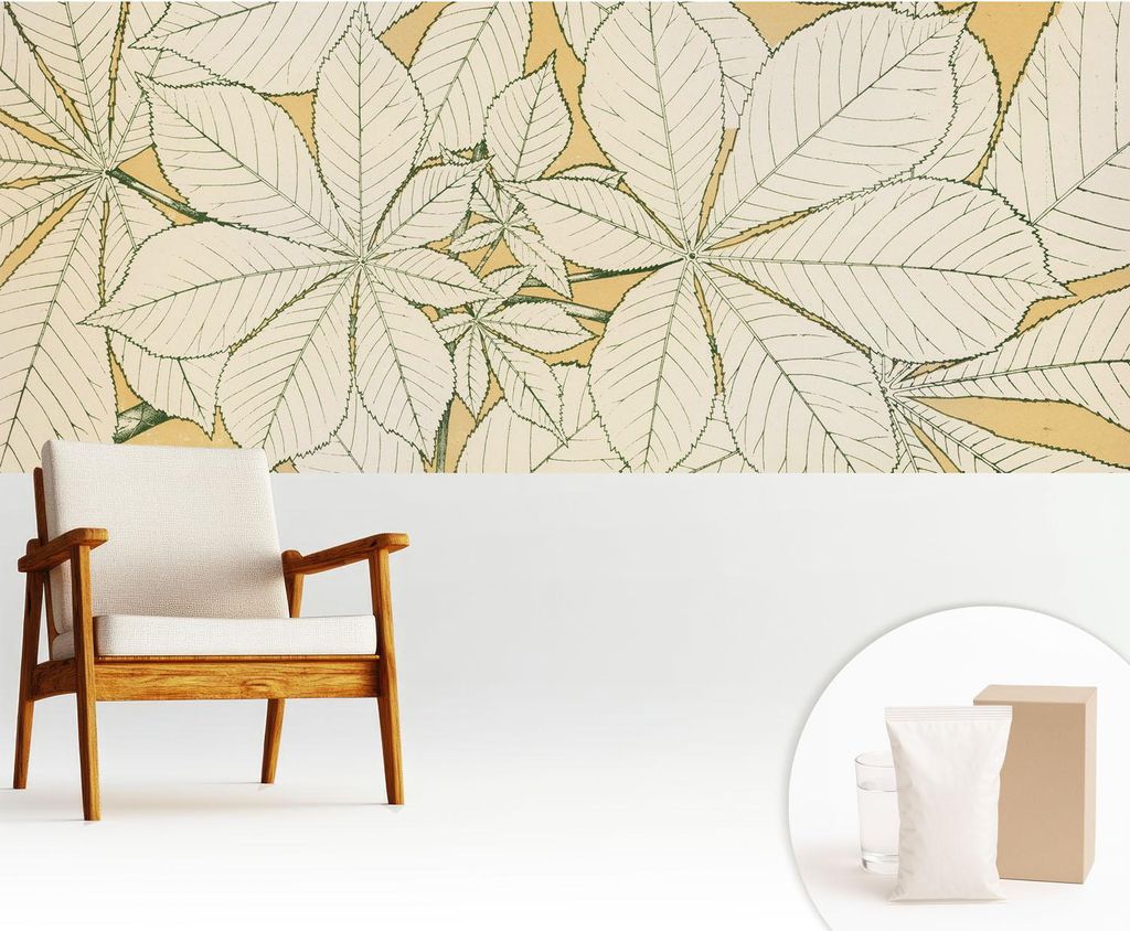 Fototapete - 250x104 cm - Tapete - Wandtapete - Wandbilder - Dekofolie - Tapete Folie - Wand - Dekoration - Wohnzimmer - Kastanienblätter