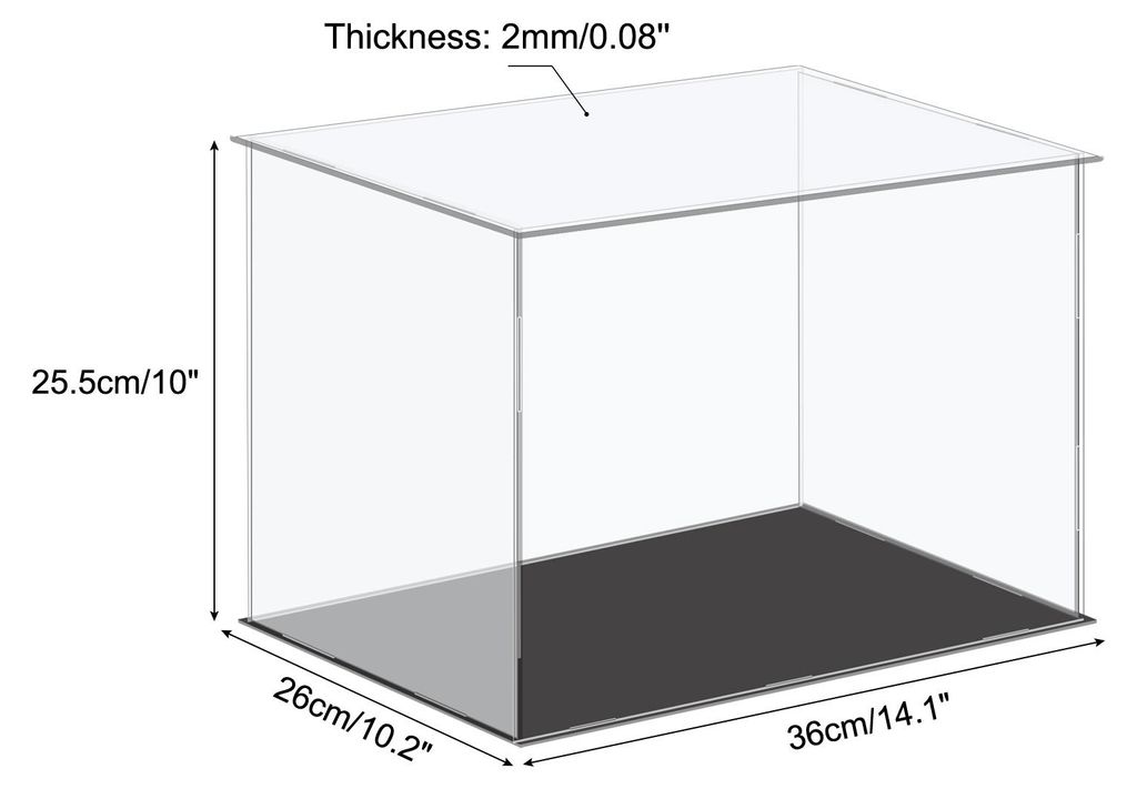 Display Kunststoff Box Aufbewahrungsbox Acryl Transparent Versammeln Staubdicht 36x26x25.5cm fš¹r Sammlerstš¹cke