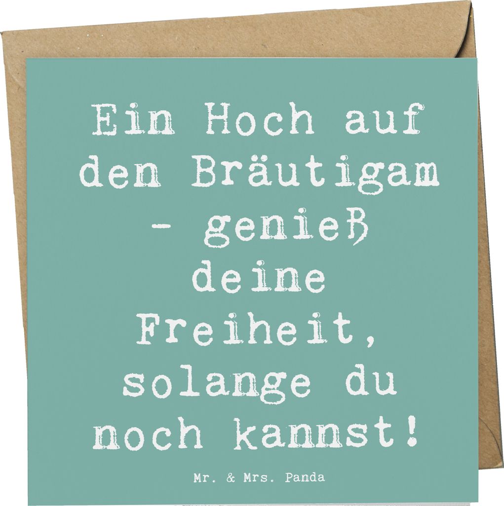 Mr. & Mrs. Panda Grußkarte Spruch Junggesellenabschied Feier - Meeresbrise - Geschenk, faltkarte, Erinnerungen, Glückwunschkarte, anlasskarte, He...