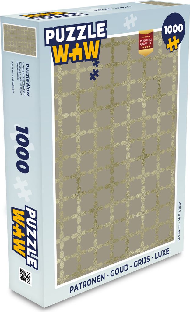 MuchoWow Puzzle 1000 Teile Muster - Gold - Grau - Luxus - Spielzeug - Alt und Jung - Spiele - Puzzeln