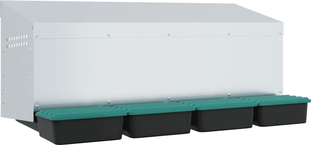vidaXL Hühner-Nistkasten 4 Fächer Wandmontage Verzinkter Stahl