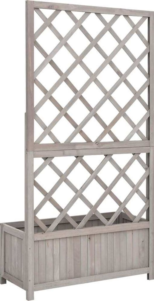vidaXL Garten-Spalier mit Blumenkasten Grau 70x30x135 cm Produktbild 3