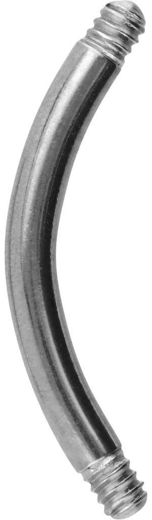 Bauchnabel-Piercing, Rook Piercing Chirurgenstahl Banane ohne Kugeln Silber Stablänge: 10mm | Stabstärke: 1,6mm