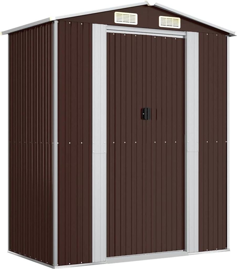 vidaXL Geräteschuppen Dunkelbraun 192x108x223 cm Verzinkter Stahl