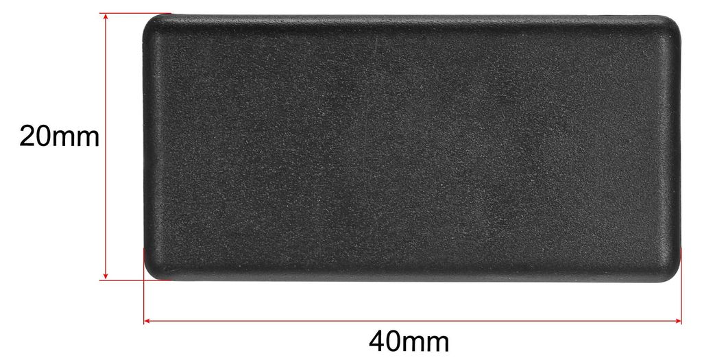 10 Stš¹ck Standard Kunststoff Rechteckig Aluminium Extrusion Endkappe Schwarz 20x40mm