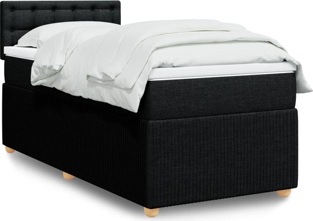 Maison Exclusive - Boxspringbett mit Matratze Schwarz 100x200 cm Stoff