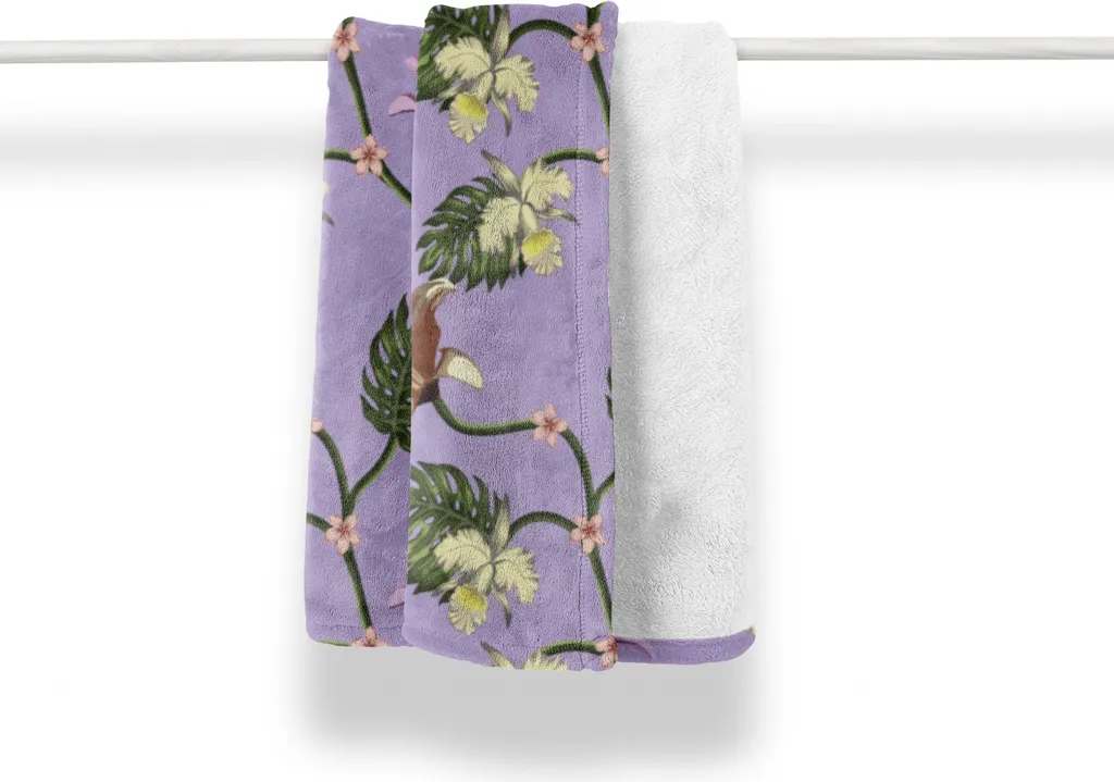 Coperta Lavabile ABAKUHAUS 125x175 Pile Tropicale Viola Multicolore