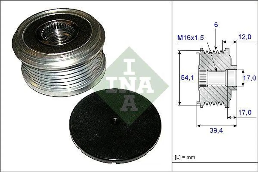 Roue libre alternateur INA qualité OE Y40118300B pour Fiesta et Fusion