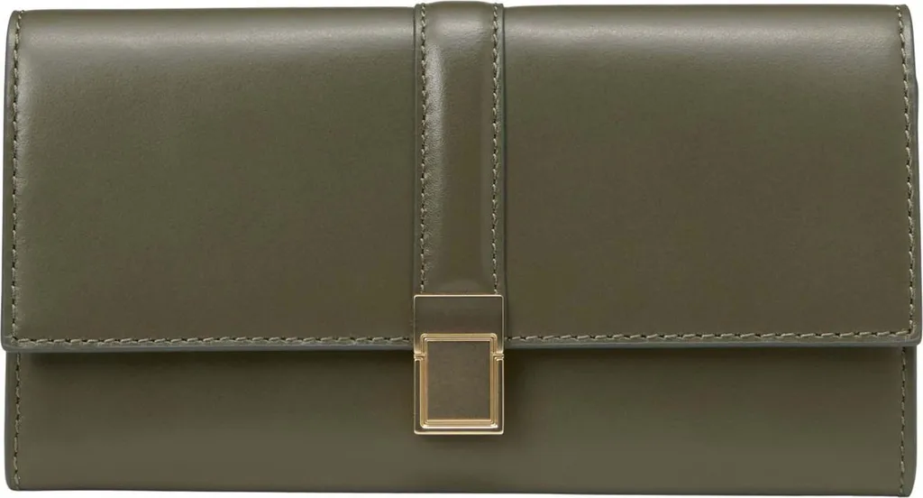 Porte-monnaie zippé Marc O'Polo Tilde en cuir vert olive foncé doux
