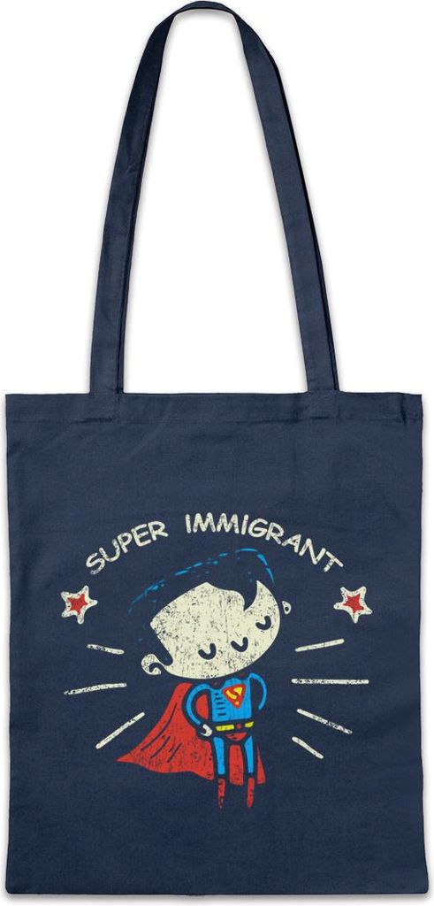 Urban Backwoods Proud Immigrant, Stofftasche, Farbe: Navy