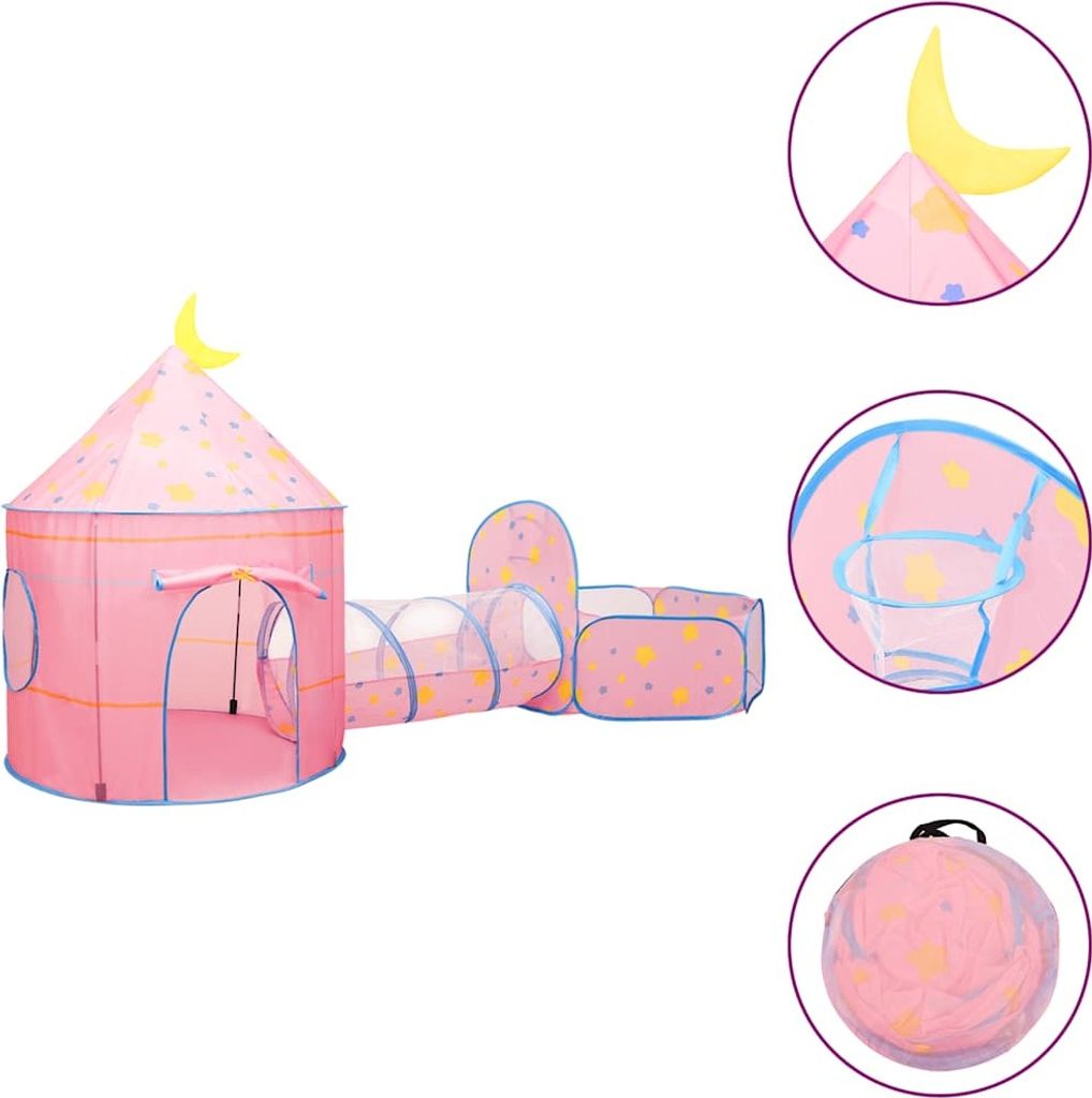 vidaXL Spielzelt für Kinder Rosa 301x120x128 cm Produktbild 