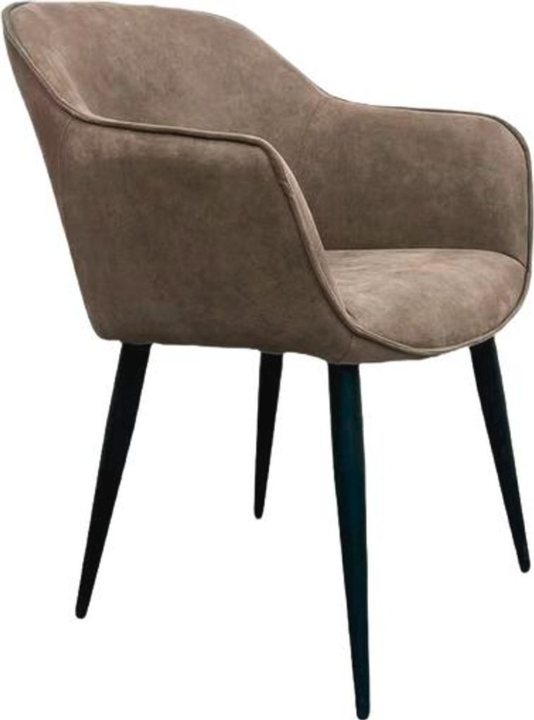 Edler Design Esszimmerstuhl Ella 1 KM Gestell schwarz Kunstleder dunkelkhaki