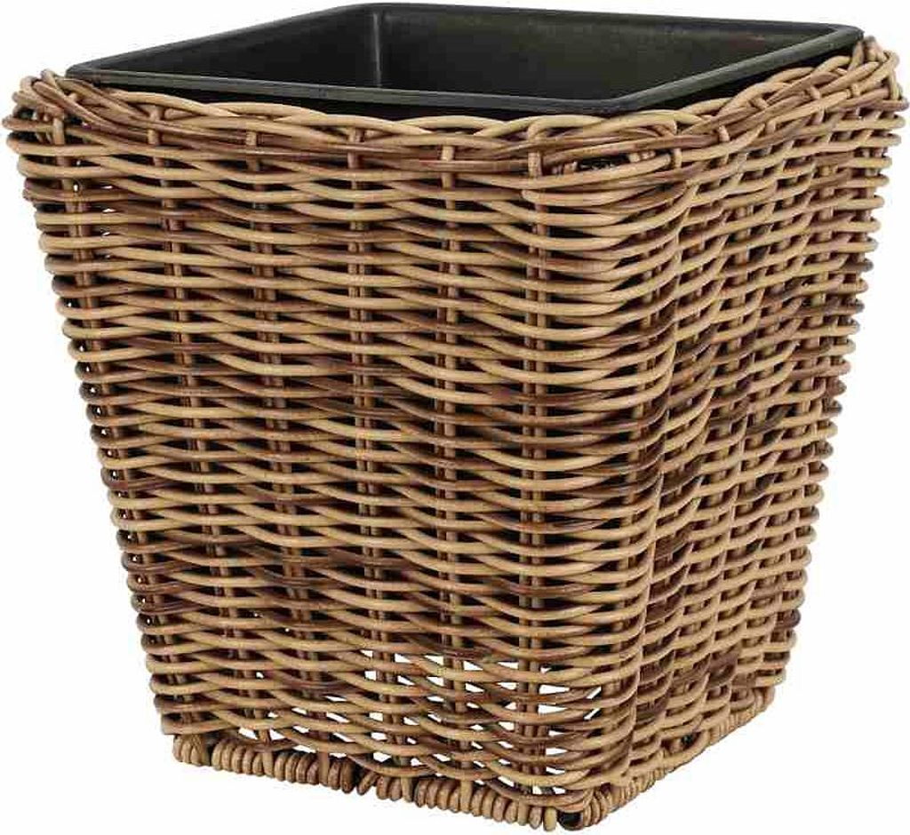 PROGARDEN Quadratischer Blumentopf 18 x 18 cm Polyrattan KO-VN8000460