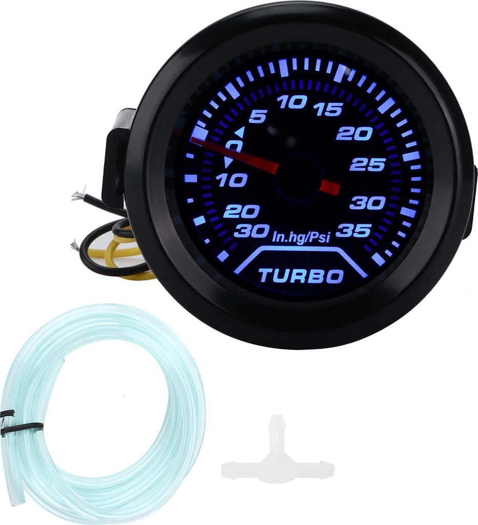 12 V Turbo -Schaltdruckmesser 52 mm/2in 35psi Digital Display Blue Red LED Modification Universal