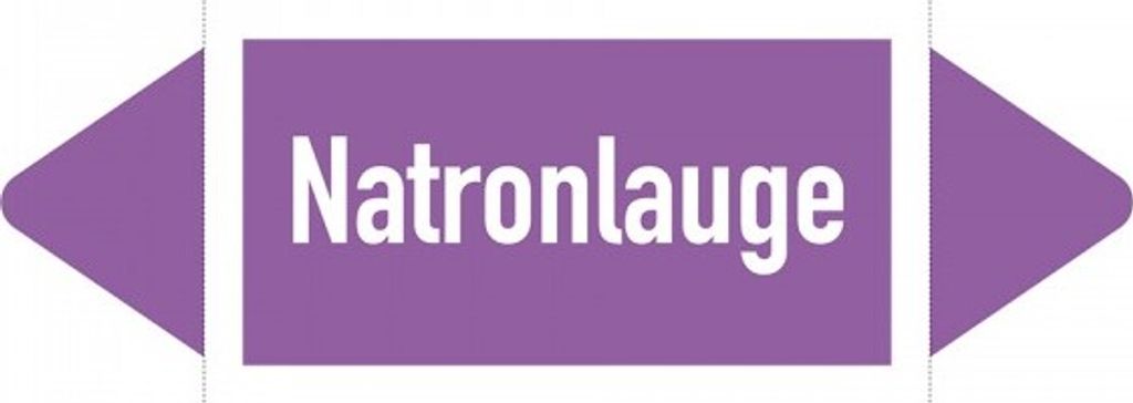 Aufkleber I Rohrleitungsetikett Natronlauge, DIN 2403, violett/weiß, ab Ø90mm...