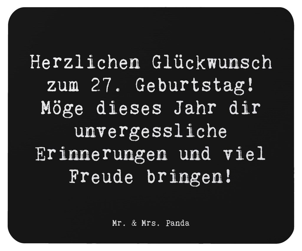 Mr. & Mrs. Panda Mouse Pad Spruch 27. Geburtstag - Schwarz - Geschenk, besondere Botschaft, Geburtstagsfeier, mousematte, computer mousepad, Mauspa...