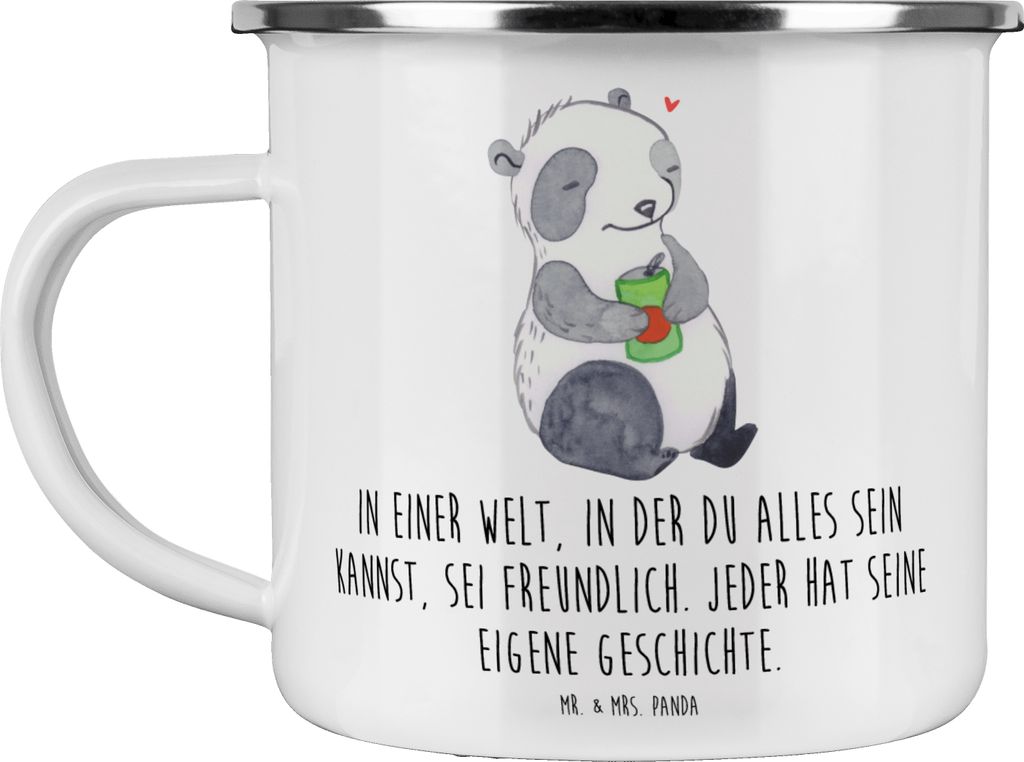 Mr. & Mrs. Panda Teetasse Panda Depression - Weiß - Geschenk, Affektiven Störung, Teebecher, becher emaille, Antriebslosigkeit, Pott, Tasse, Camp...