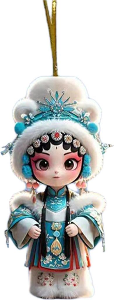 Chinesische Opernfigur, traditionelle chinesische Opernmädchenpuppe, hängender Weihnachtsbaumschmuck aus Acryl, für die Weihnachtsdekoration zu ...