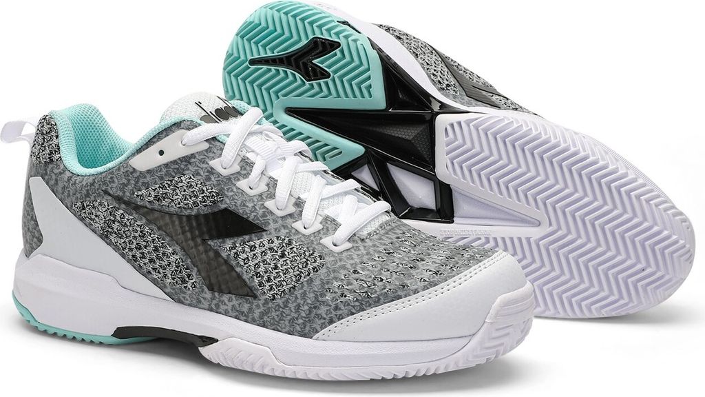 Diadora Damen Tennisschuh 'SPEED SHOT 2 W Clay' white/steel gray/blue tin, Damen:43 EU